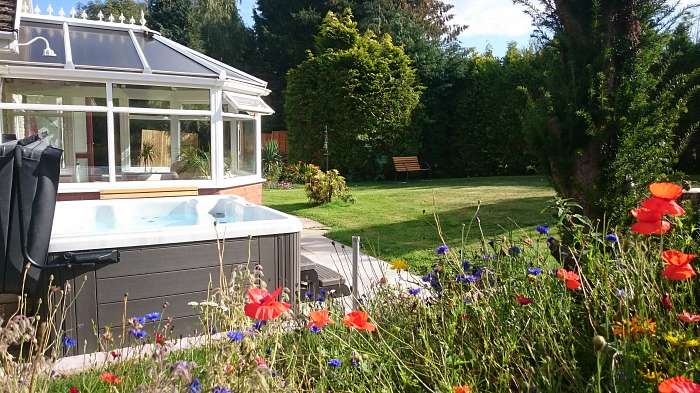 Meadow View & Cefn-nant (2) - Private hot tub with large garden and cold pond, plus an infrared sauna sleeping up to 6, suitable for a cloths free holiday